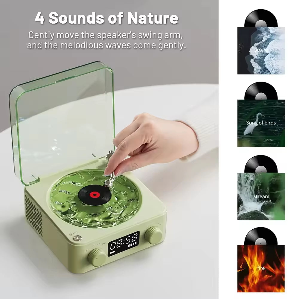 2024 Mini Retro White Noise Bt Speaker Portable Vintage Sleep Aid Music Speaker Subwoofer with Rgb Light Lamp Support Tf Card