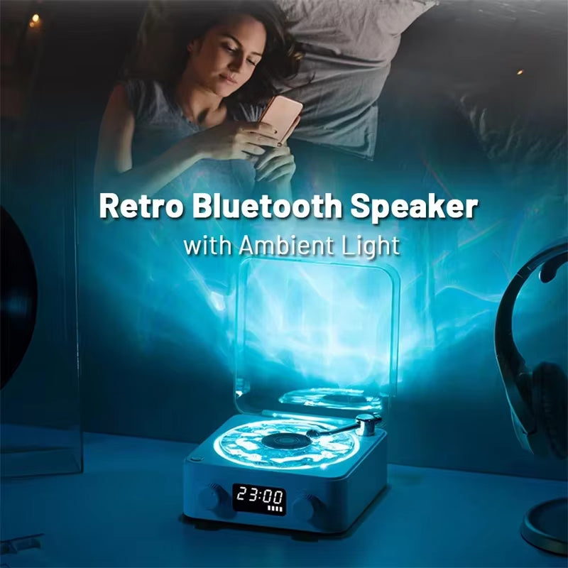 2024 Mini Retro White Noise Bt Speaker Portable Vintage Sleep Aid Music Speaker Subwoofer with Rgb Light Lamp Support Tf Card